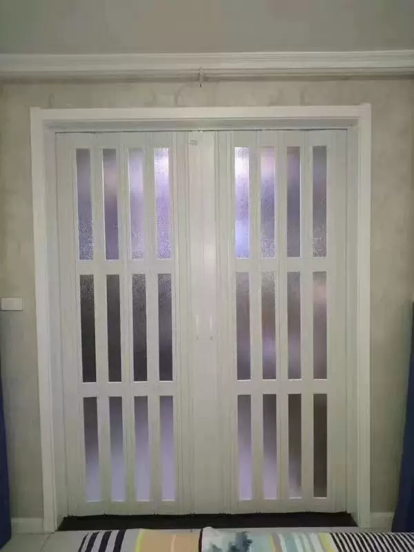 折叠门推拉式pvc隔断门厨房卧室卫生间伸缩门 阳台隐形透明简易门