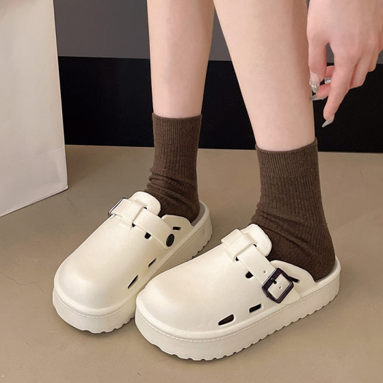 2025 new thick-soled Birkenan shoes summer ins style color matching Joker women's EVA toe slippers women's wholesale