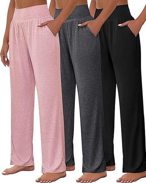301g Weight Gym pants, Full Length Pants Length Colored Cotton, Cotton, Spandex Fabric Type High Waist Waist Line European And American Loose 2025 Women's Trousers Yoga Pants Comfortable Loose Sports High Waist Casual Sports Pants Wide Leg Pants