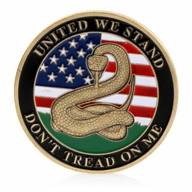 美国响尾蛇镀金币 海军陆战队加兹登旗纪念币 自由银币
