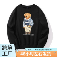 Men's Round Neck Pullovers Male Pattern Bear Print Trend Swe