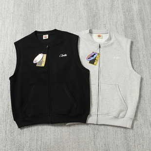 Corteiz Alcatraz Embroidered Logo Zipper Cardigan Vest Vest Hip-Hop Casual Men's and Women's Tops Trendy