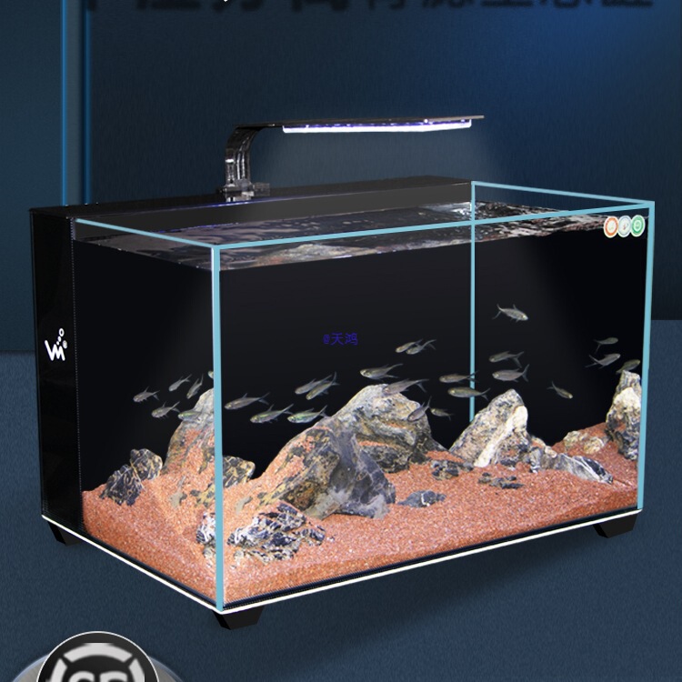 Fish Tank Living Room Small Desktop Fish Tank Home Tv Cabinet Fish Tank Ultra-White Glass Back Filter Self-Circulating Aquarium