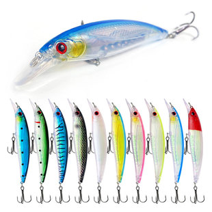 Wholesale Lure 11Cm/13.4G Holographic Foil Minnow Bait 10 Colors Abs Hard Bait Floating Plastic Fake Bait