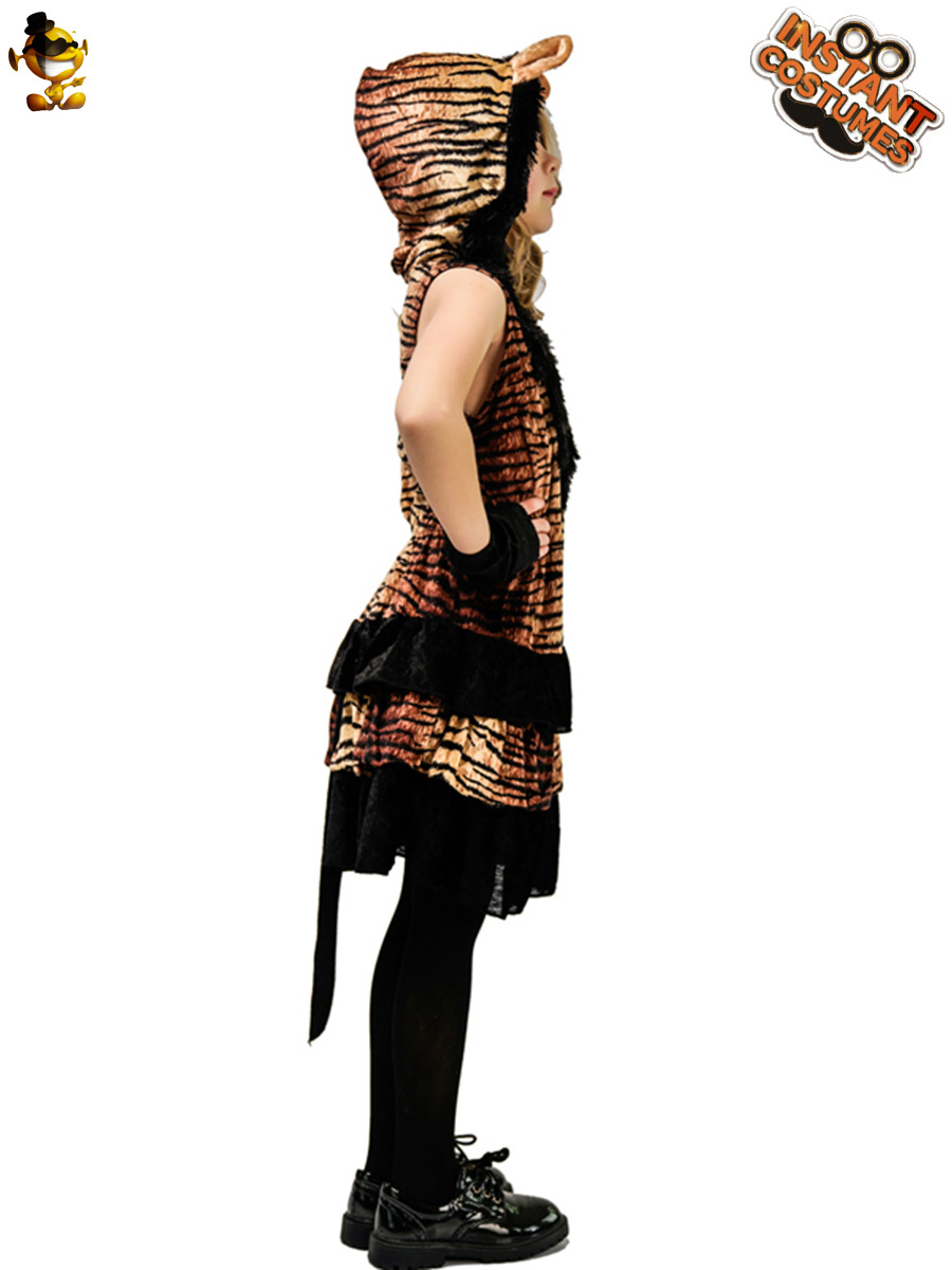 Ropa de rendimiento de la etapa de los niños Halloween carnaval tigre vestido de niñas ropa de distribución transfronteriza al por mayor