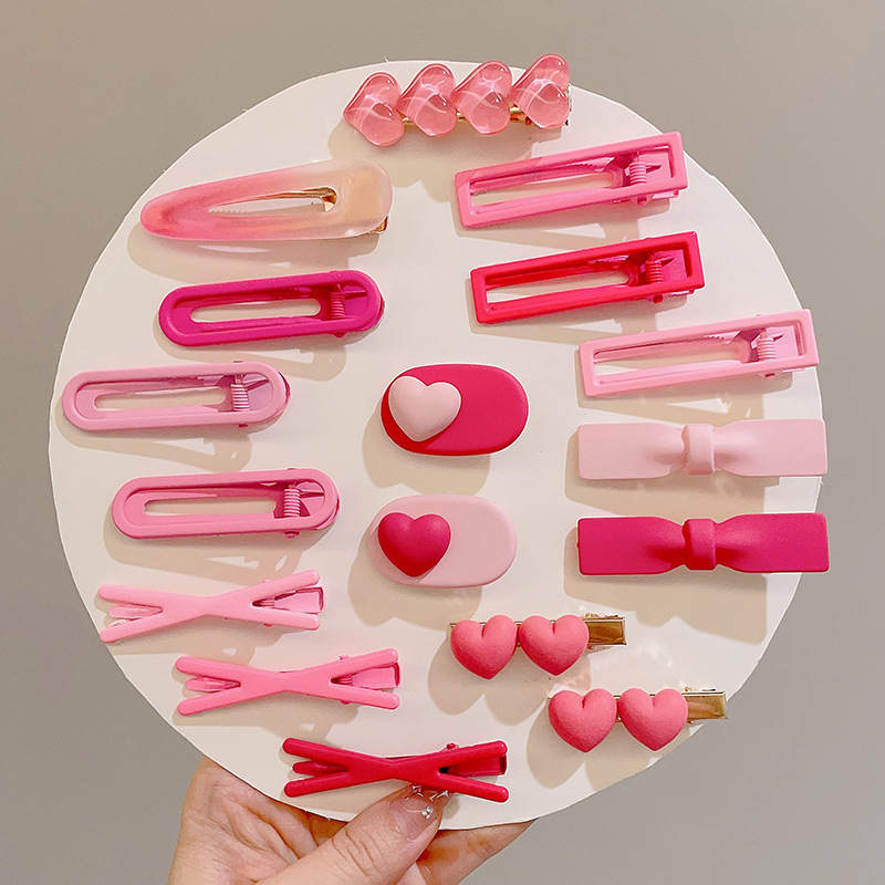 Pin de pelo de verano de dopamina rosa de alto nivel de sensación de frangeo un clip de pelo de frente acabado de pelo de broche adorable adornamiento para el pelo