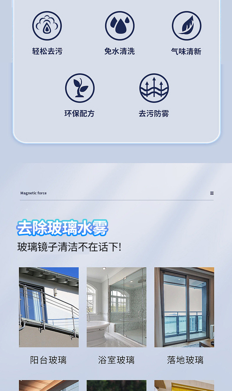 Glass Anti-Fog Agent, Car Water Repellent, Front Windshield Anti-Fog Agent Spray, Rearview Mirror Rainproof Agent, Defogging Spray