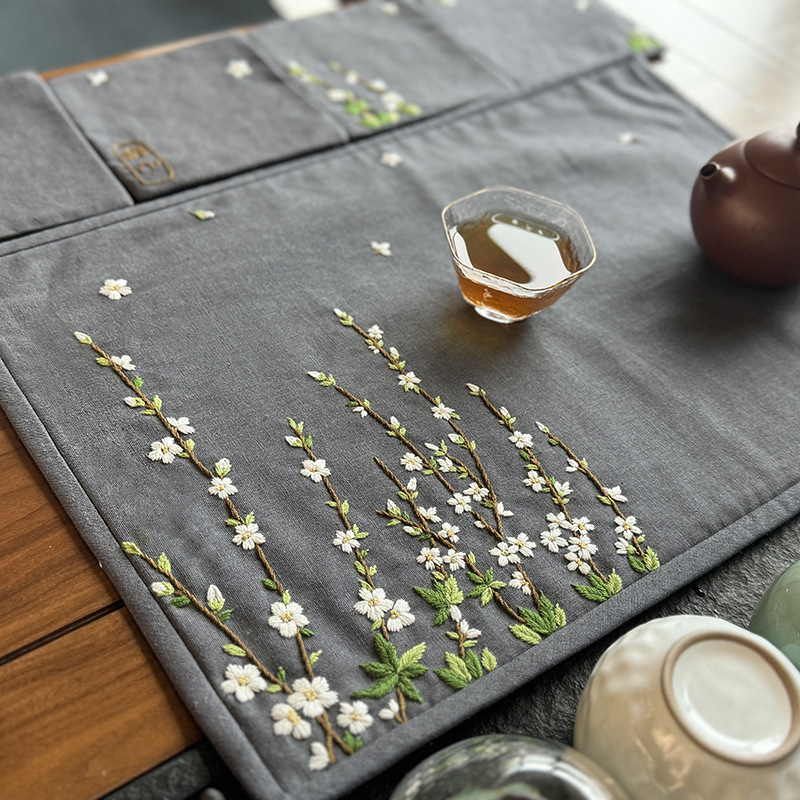 Bordado DIY auto-bordado principiante haciendo Mat tridimensional bordado posavasos placa estera matanza paquete de material de tiempo