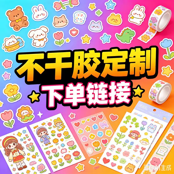 Adhesive sticker processing, cute cartoon stickers, children's handmade DIY decorative stickers wholesale
