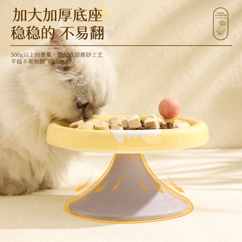 Nuevo gato taza tazón de cerámica gato y perro tazón de comida especial cachorro tazón de comida para gatos tazón de agua protección cervical venta al por mayor