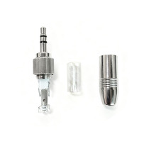 新品3.5mm耳机麦克风DIY焊接插头 镀镍 螺帽可推拉M6*0.5