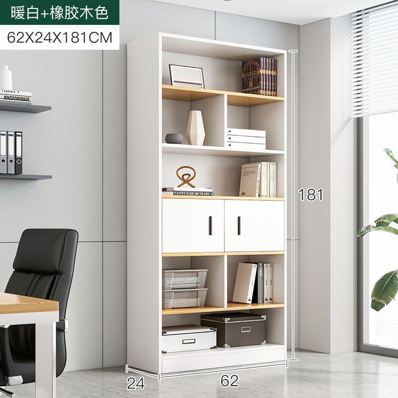 [캐비닛 도어 포함] 웜 화이트 + 고무나무 색상 62X24X