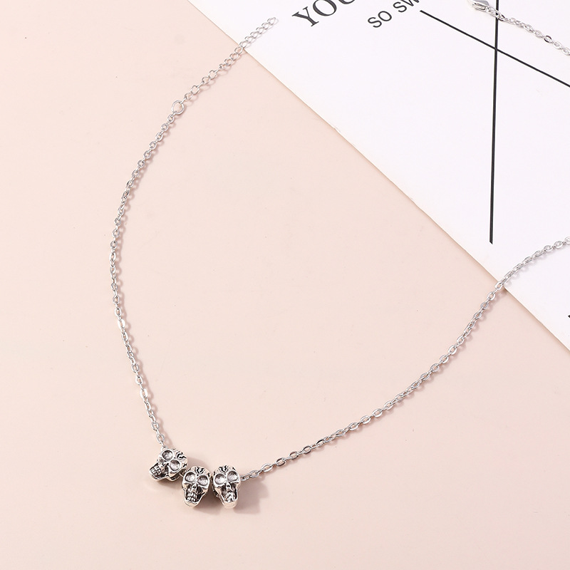 Holiday, Daily Occasion Vacation Classic Style Skull Zinc Alloy Cable Chain Pendant Necklaces Wholesale