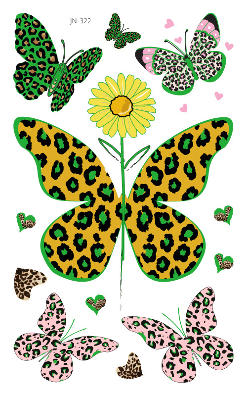 Venta caliente en el extranjero sudor impermeable luminoso dibujos animados lindo mariposa tatuaje pegatinas de larga duración protección ambiental luminosa tatuaje de los niños