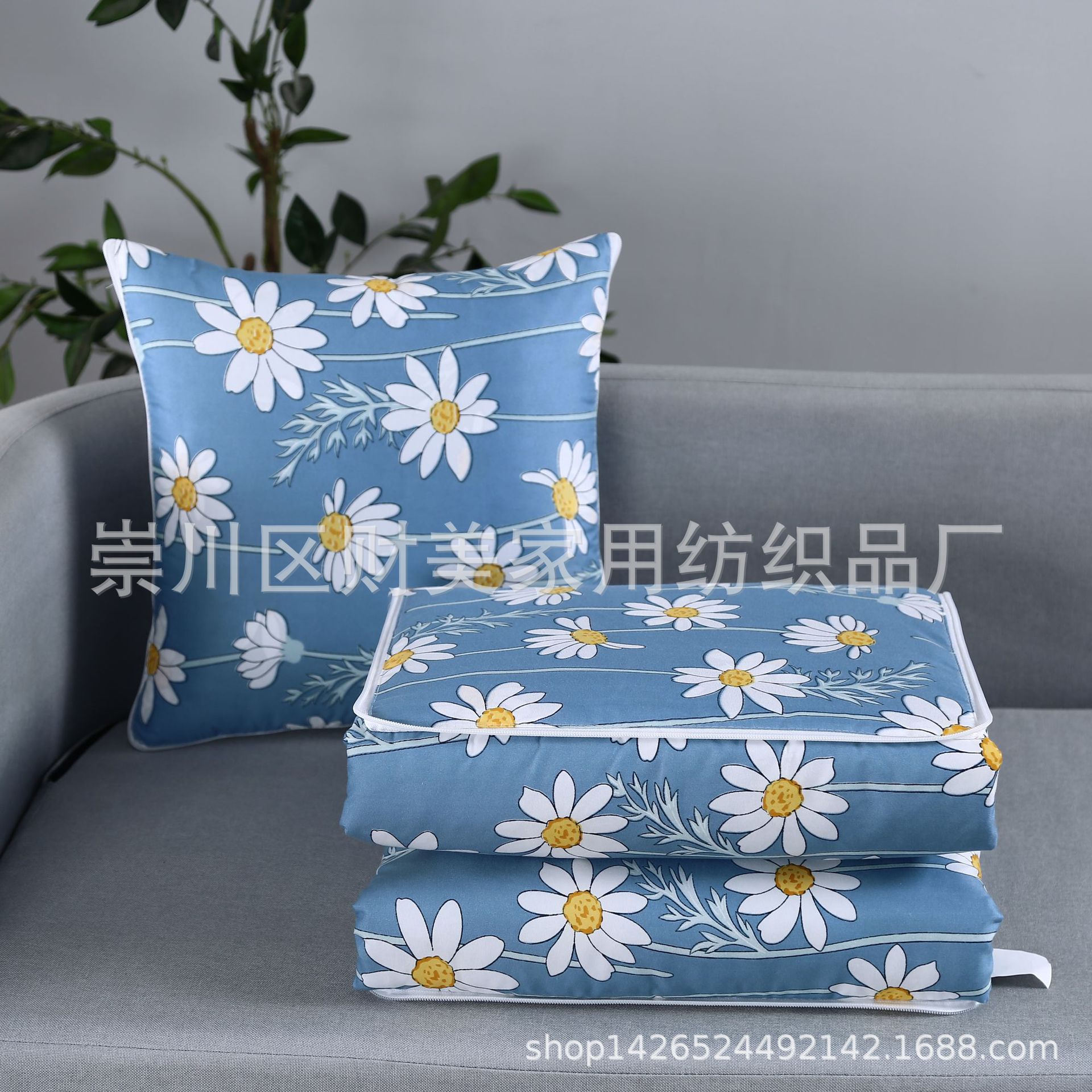 파란색 바닥 데이지