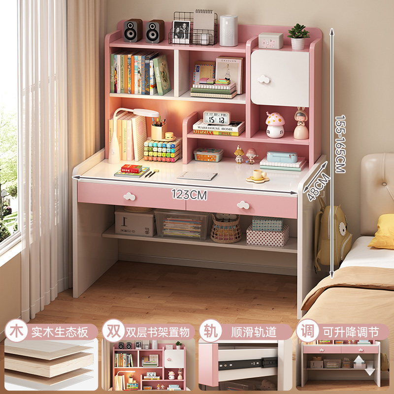 Mesa de escritorio infantil de madera maciza, estante de escritorio, mesa de estudio para estudiantes de primaria, mesa de escritorio para dormitorios, mesa y silla, mesa doméstica