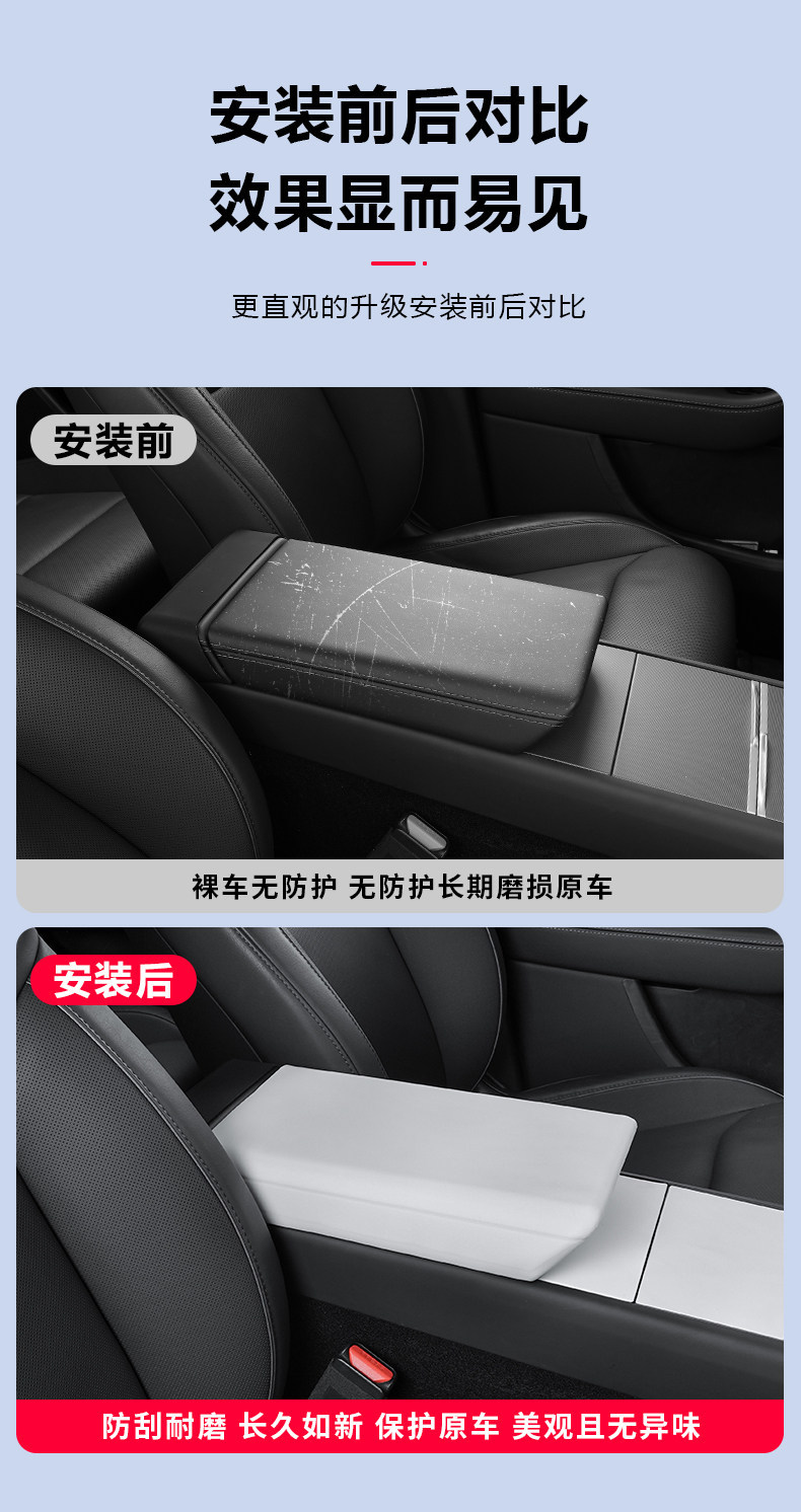 Suitable for Tesla Model 3/Y/Yl New Version Silicone Armrest Box Cover Protective Cover Interior Modification Accessories