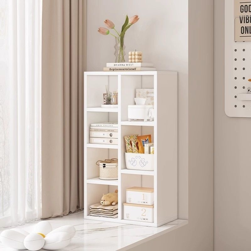 Solid wood children's bookshelf, freestanding storage shelf, simple multi-layer desktop bookshelf, bookcase, bay window low cabinet for storage and organization