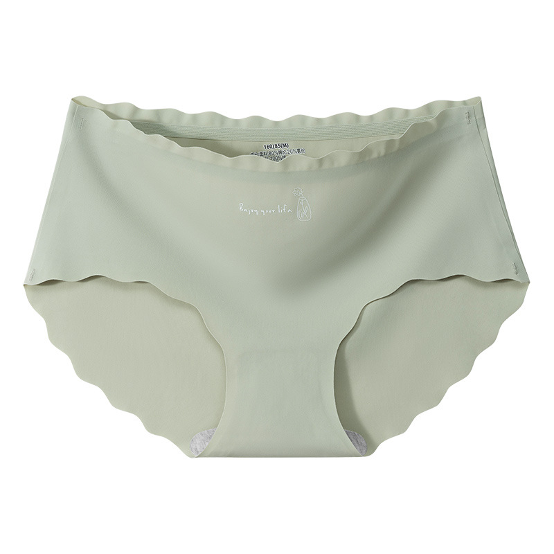Hielo de seda sin costuras antibacteriano algodón entrepierna niña nueva cintura media verano pantalones finos transpirables bragas de mujer