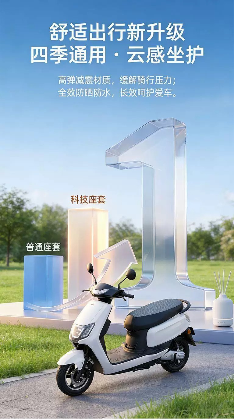 All-season universal electric vehicle seat cover, thickened leather, waterproof and sun-proof cushion cover, motorcycle seat cover, direct from the manufacturer