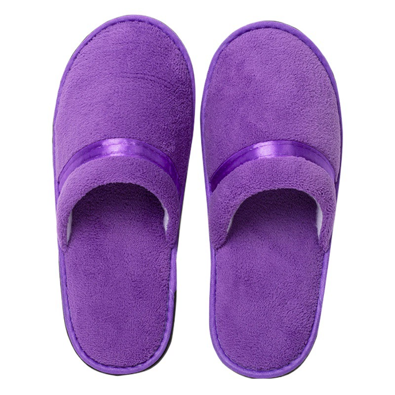 Высококачественные одноразовые Тапочки из кораллового флиса с гостиничной лентой, салон красоты, Тапочки для гостей, утолщенные Нескользящие одноразовые Тапочки