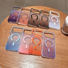 适用iPhone17Promax磁吸手机壳蓝光渐变苹果16双色气囊防摔保护套