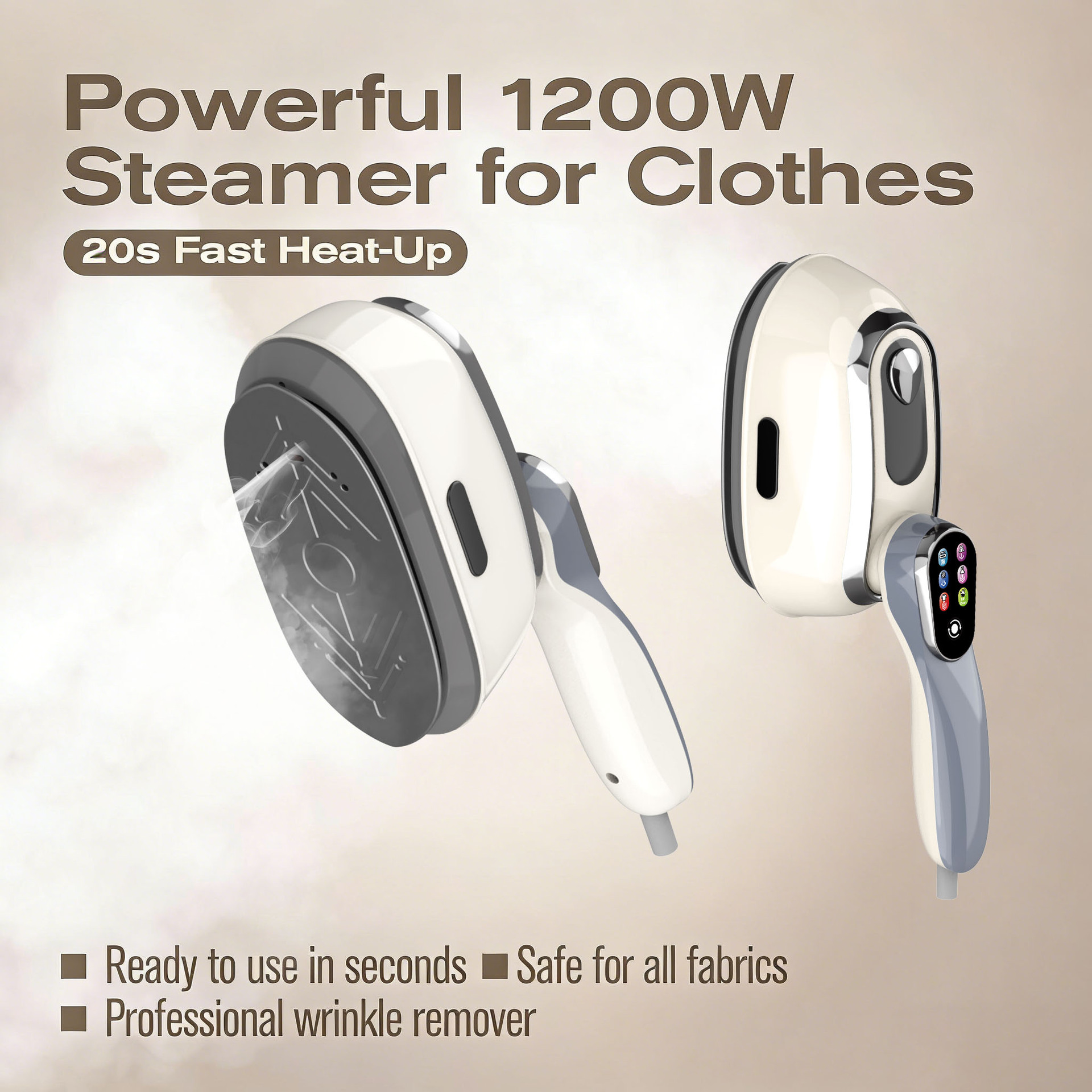 Handheld Garment Steamer For Quick Wrinkle Removal And Travel Iron_voghion.com