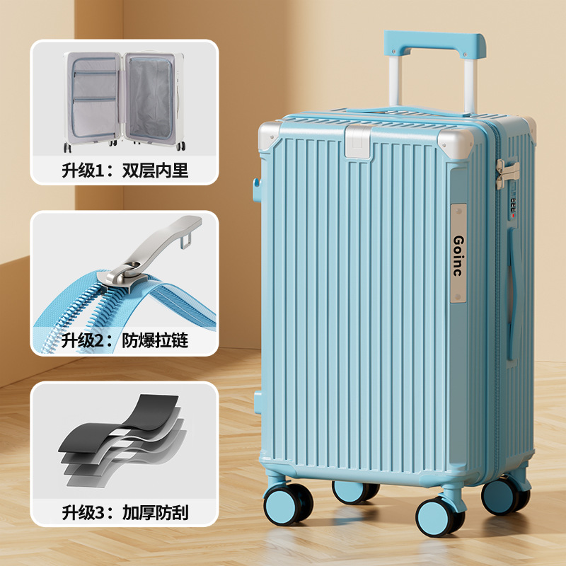 Maleta multifuncional de gran capacidad para mujeres con alto valor facial, maleta de tracción PC, maleta de viaje de embarque resistente y durable, maleta de cuero