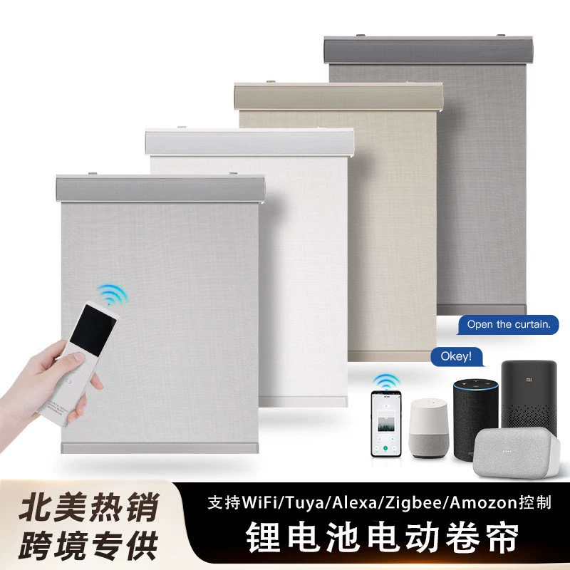 Электрические шторы Duya с литиевой батареей, перезаряжаемые, для отелей и офисов, солнцезащитные, с граффити, умные, рулонные шторы