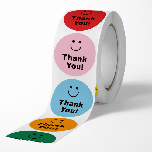500 pcs/roll reward encouragement pattern stickers kindergarten teacher’s face smiling expression circular happy seal sticker