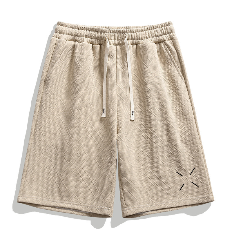 Summer Thin Casual Cute Printed Shorts for Men, Knee-Length Loose Pants, Quick-Drying Sports Ice Silk Casual Shorts