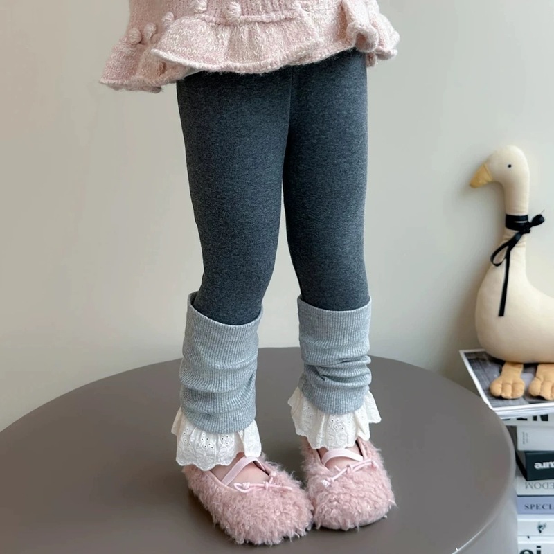 女宝宝洋气花边打底裤女童秋季2025新款女婴儿堆堆袜裤子韩系外穿|undefined