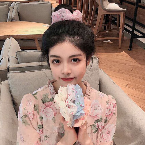 Korean style large intestine hair ring ins organza mermaid hair decoration fairy JK plaid head flower fabric bow headband