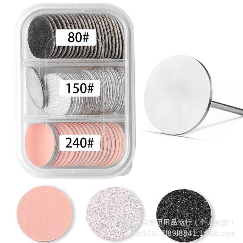 Three-Color Sanding Pads 60 Pieces Pedicure Zebra Pattern Sanding Pad Set Manicure Polishing Dead Skin Calluses Replaceable Sanding Pad Set