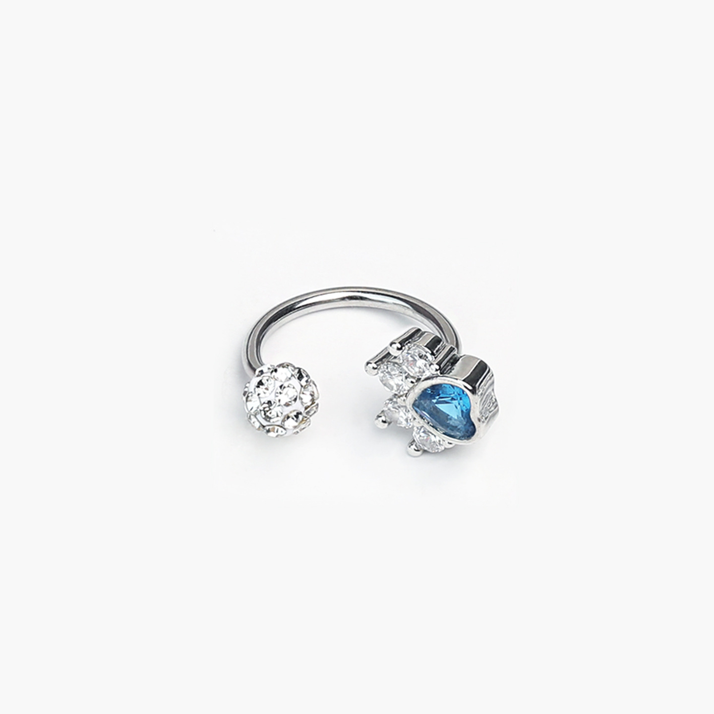 3-Color Sparkling Rhinestone Cat Claw Lip Ring C-Shaped Lip Hoop Labret Stud Body Piercing Jewelry Wholesale detail image 7
