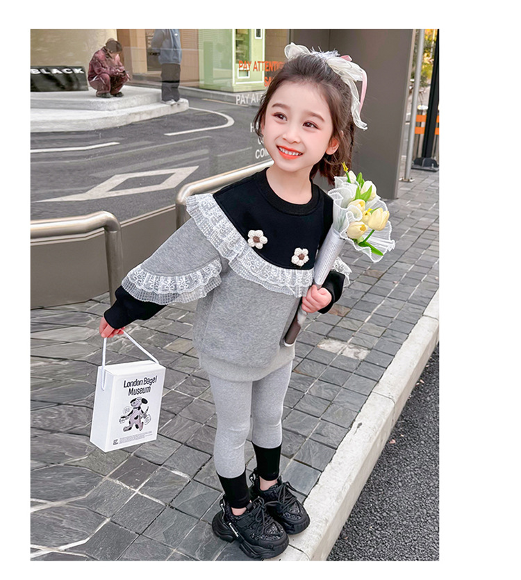 Dräi Blummen Ënnerwäsch 2024 Fréijoer Nei Moudeg Kanner- a Meedercher Sport Zweedeel Set_voghion.com