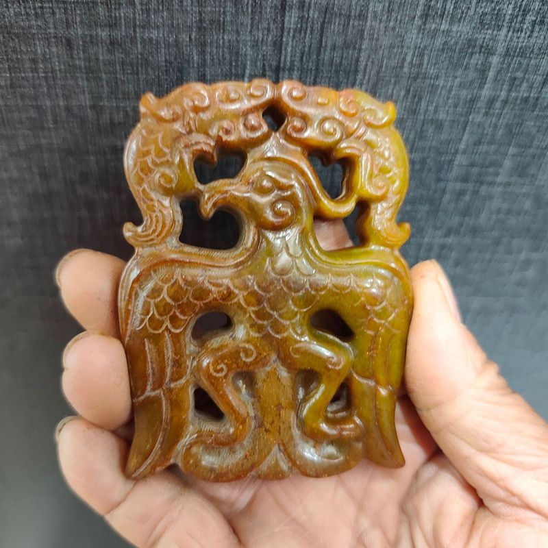 大量批发老岫玉古玩玉器捡漏做旧兽面镂空八卦古玉老玉挂件|undefined