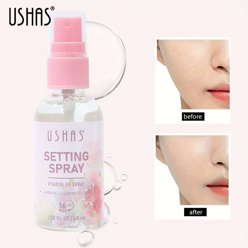 USHAS Cross-border spot pestañas fijador de maquillaje spray seco hidratante control de aceite eliminación de maquillaje duradero impermeable y resistente al sudor no es fácil de engrasar