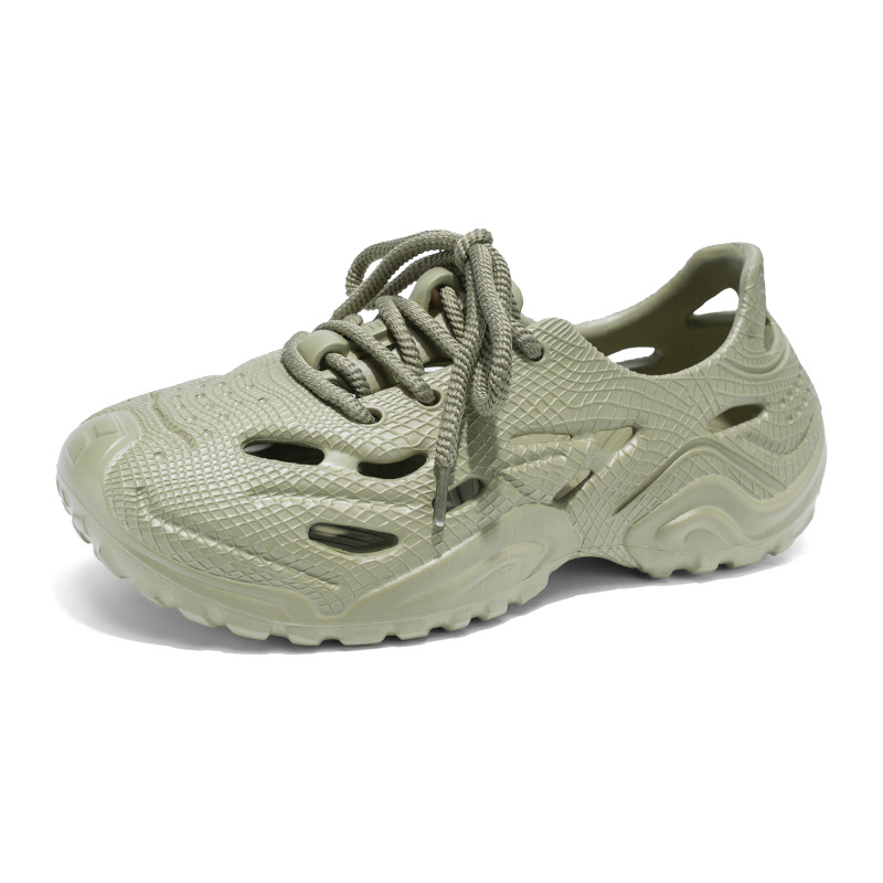 Trazando el río, zapatos con agujeros, estilo de hombre 2025, nueva playa, antideslizante, pisando la mierda, zapatillas Baotou, uso de verano image 10