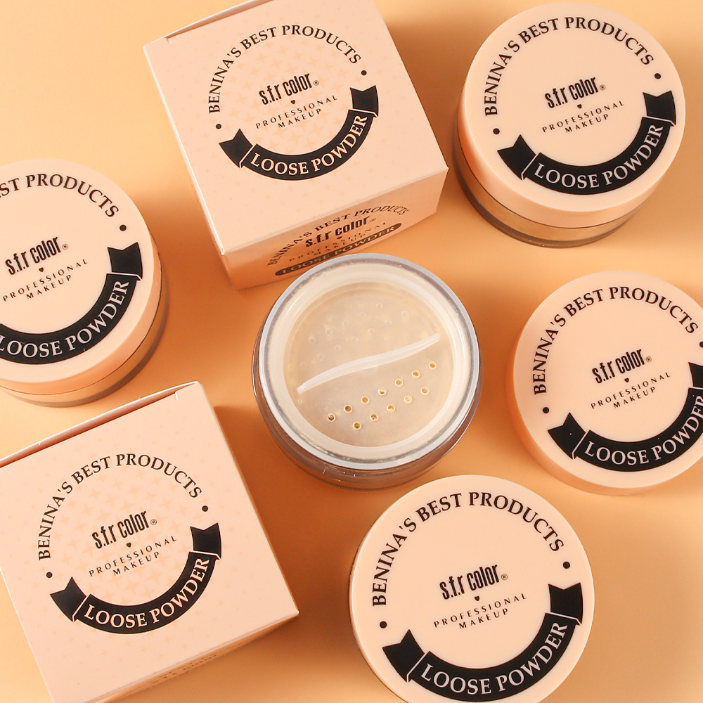 s.f.r color polvo de maquillaje de niebla ligera, polvo de control de aceite facial suave, polvo de miel resistente al agua y antiperspirante. image 3