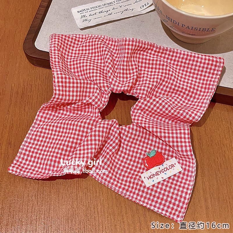 甜美蕾丝花边蝴蝶结方巾大肠发圈女高级感慵懒风超大号发圈扎头发|undefined