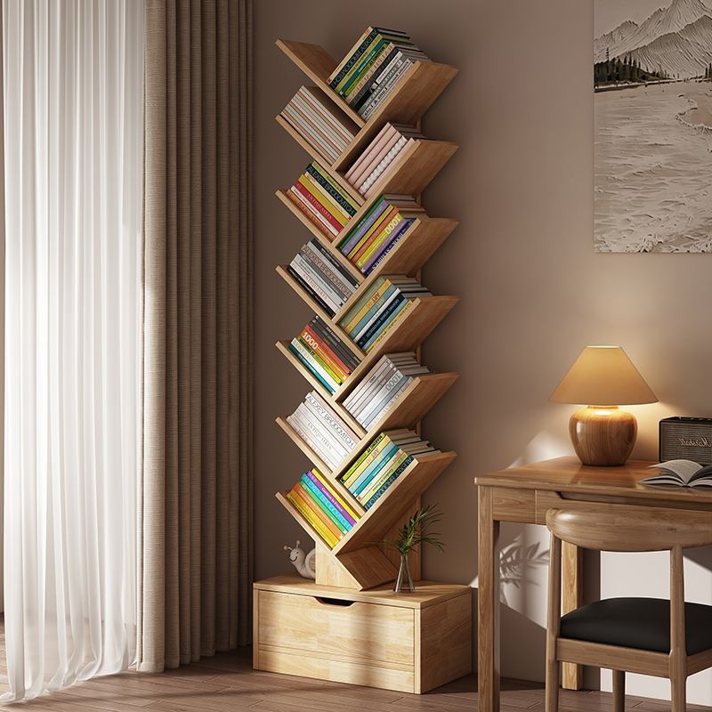 Simple Tree-Shaped Small Bookshelf Storage Rack Floor-Standing Bedroom Cabinet Living Room Storage Rack Home Multi-Layer Creative Narrow Bookcase