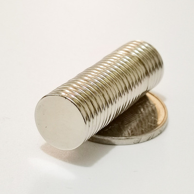 超薄圆形强力磁铁片12*1.5mm镀镍N35双面磁铁现货 皮具包装磁铁片