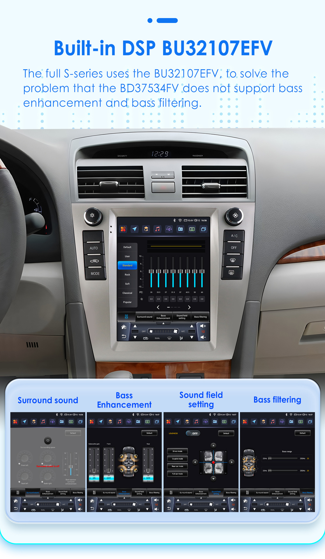 9.7inch Suitable for 06-11 Toyota Camry Android Car Bluetooth Vertical Screen Navigation Carplay