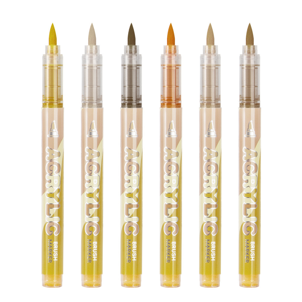 Transfronteriza venta directa líquido acrílico marcador pluma conjunto de color de piel animado 12 color pintura especial acrílico pluma mayorista