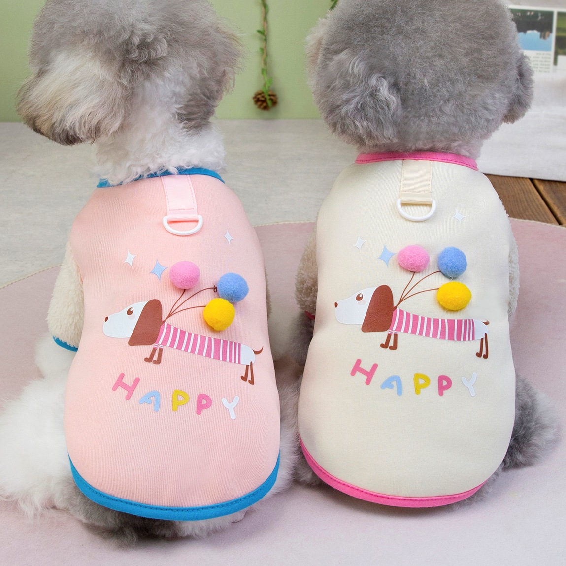 INS풍 펫 소시지 풍선 맨투맨 보온 강아지 고양이 기모 조끼 가을 겨울 견인 옷 도매