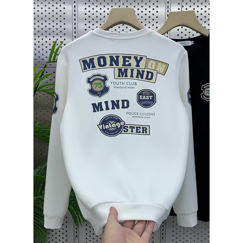 2022 New Autumn Men's Brand Trendy Cotton Versatile Multi label Handsome Round Neck Long Sleeve Pullover Fashion Sweater_voghion.com