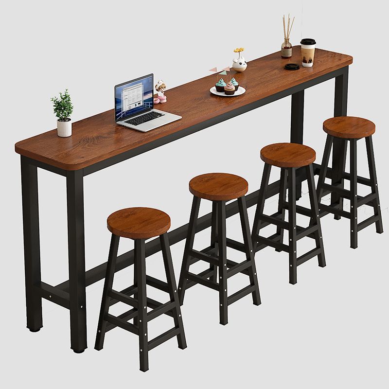 Bar Table, Balcony Narrow Table, Home High Table, Wall-Mounted Partition, Milk Tea Shop, Bar, Simple Long Table and Chair Set
