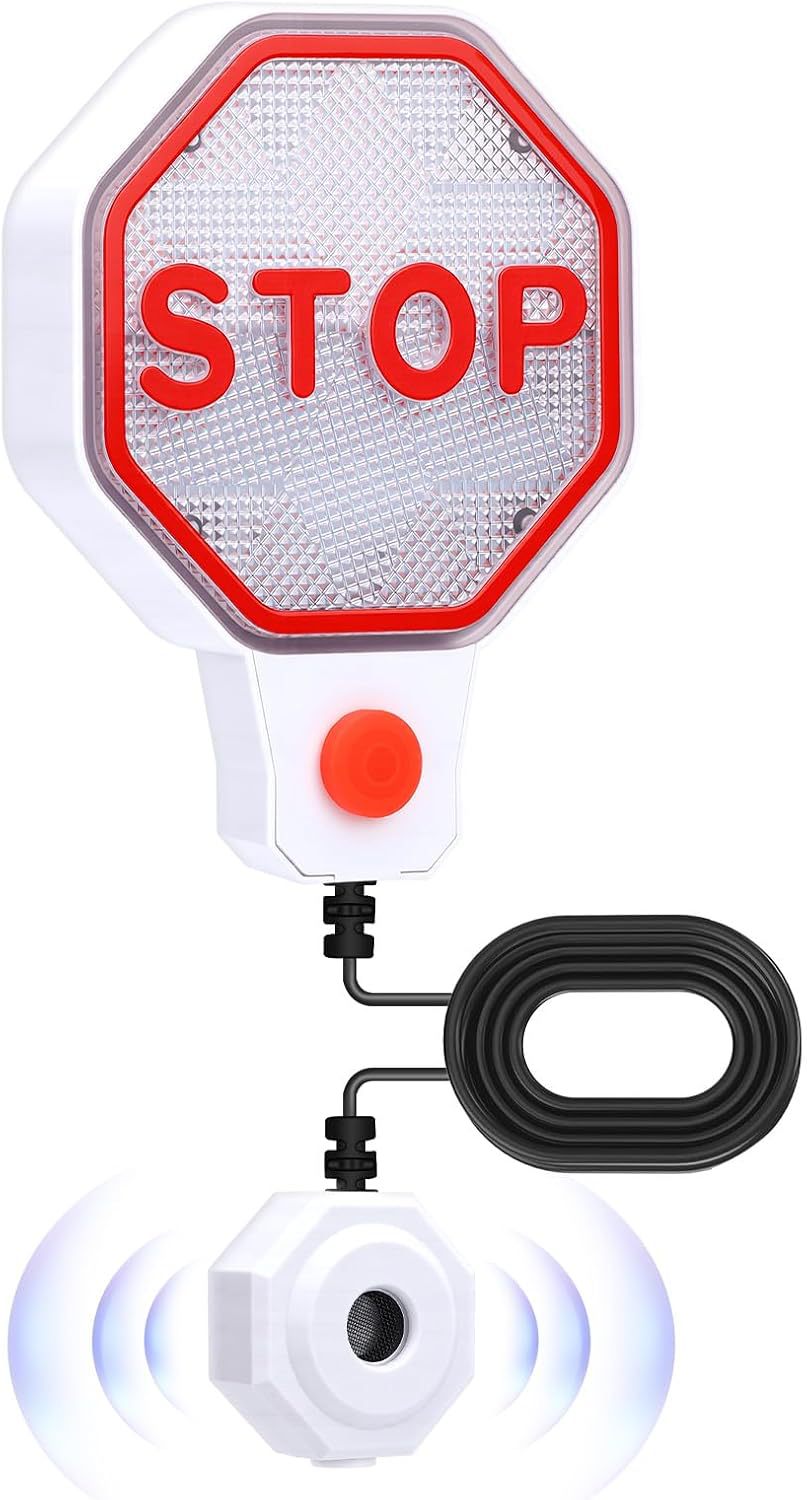 Adjustable garage parking sensor auxiliary device, with LED indicator light and dual-power rotary connector