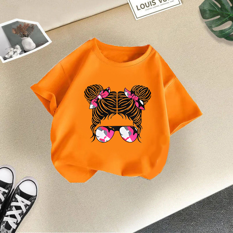 Ropa para niños transfronterizos 2024 verano nuevas camisetas de manga corta para niños y niñas tops de cuello redondo de moda bebé de media manga de algodón